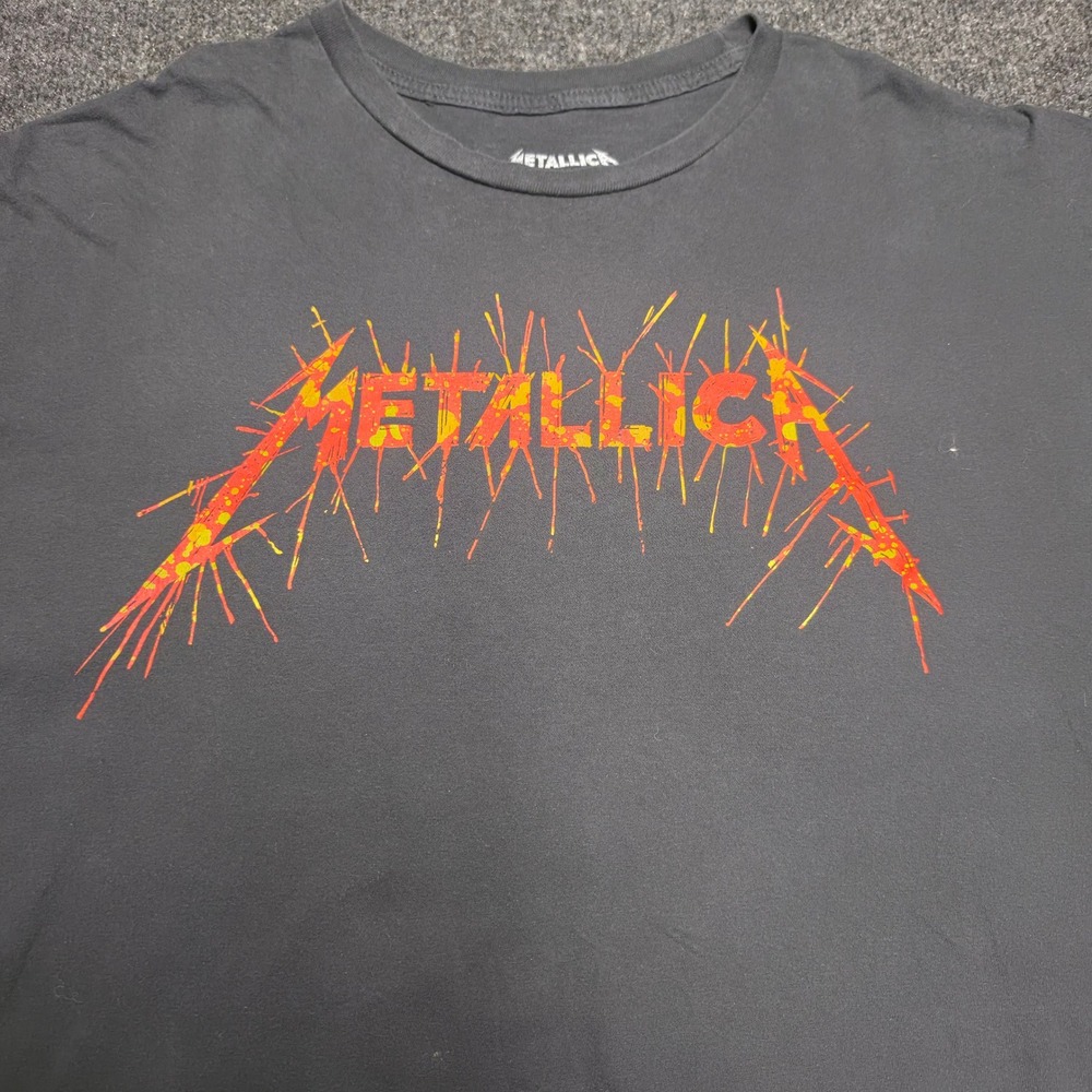 Metallica Band Tee Mens 2X Black Skull Graphic Short Sleeve T-Shirt Cotton